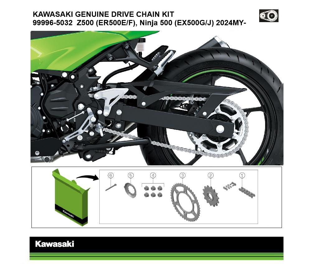 Genuine Chain and Sprocket Kit Ninja 500 & Z500 (ER500E/F/EX500G/J)